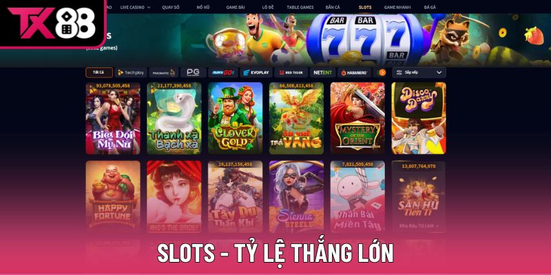 TX88 sở hữu kho slots hấp dẫn, thưởng cao